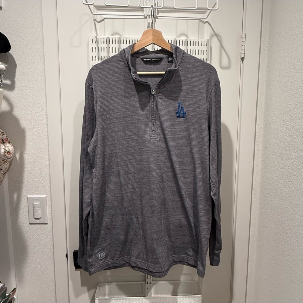 TravisMathew Heater Quarter-Zip Dodgers Edition
